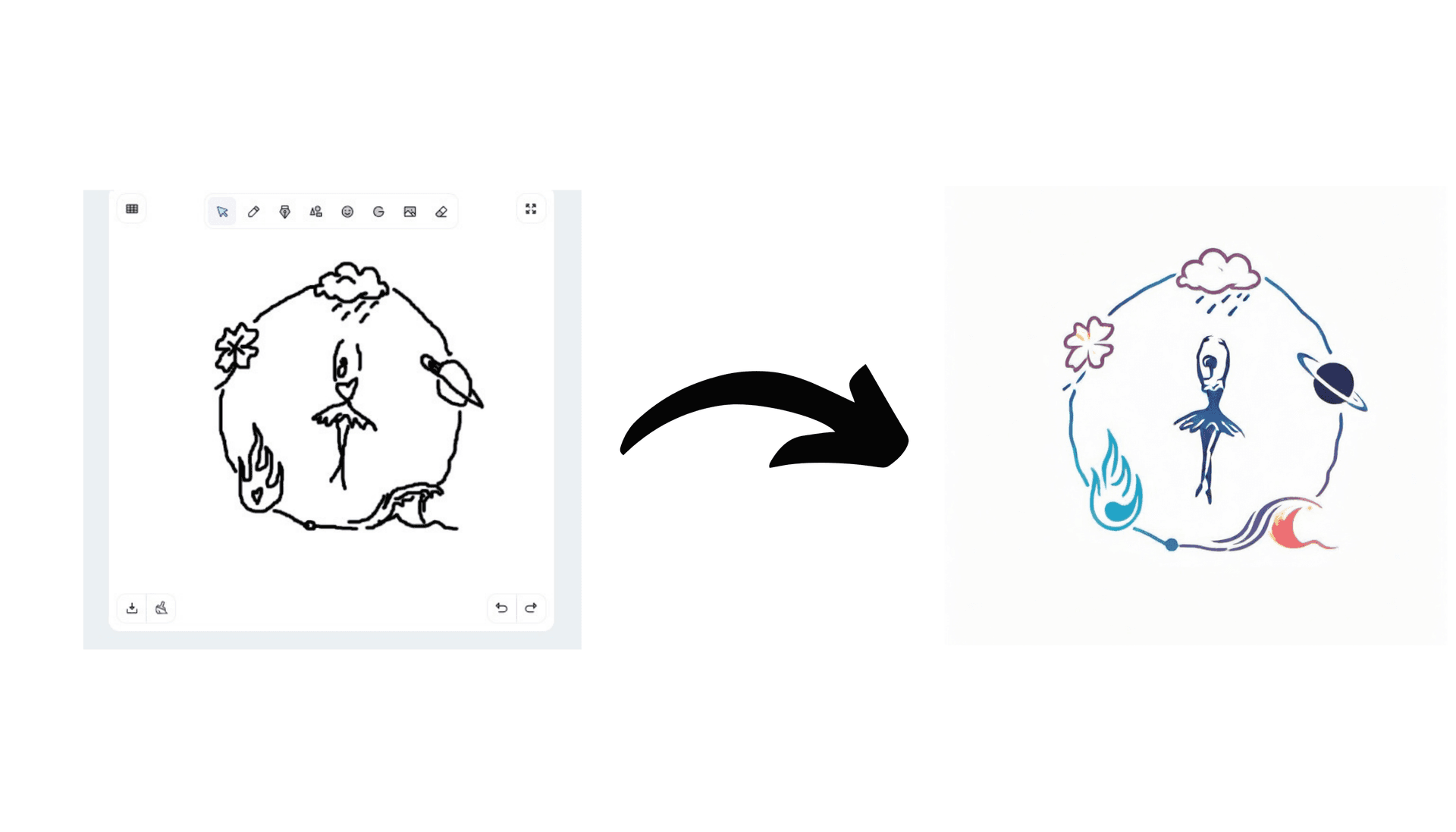 how to design a tattoo of a balerina with sketch logo ai