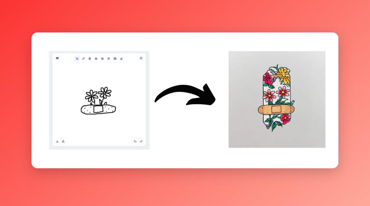 Band-aid tattoo design glued on flowers