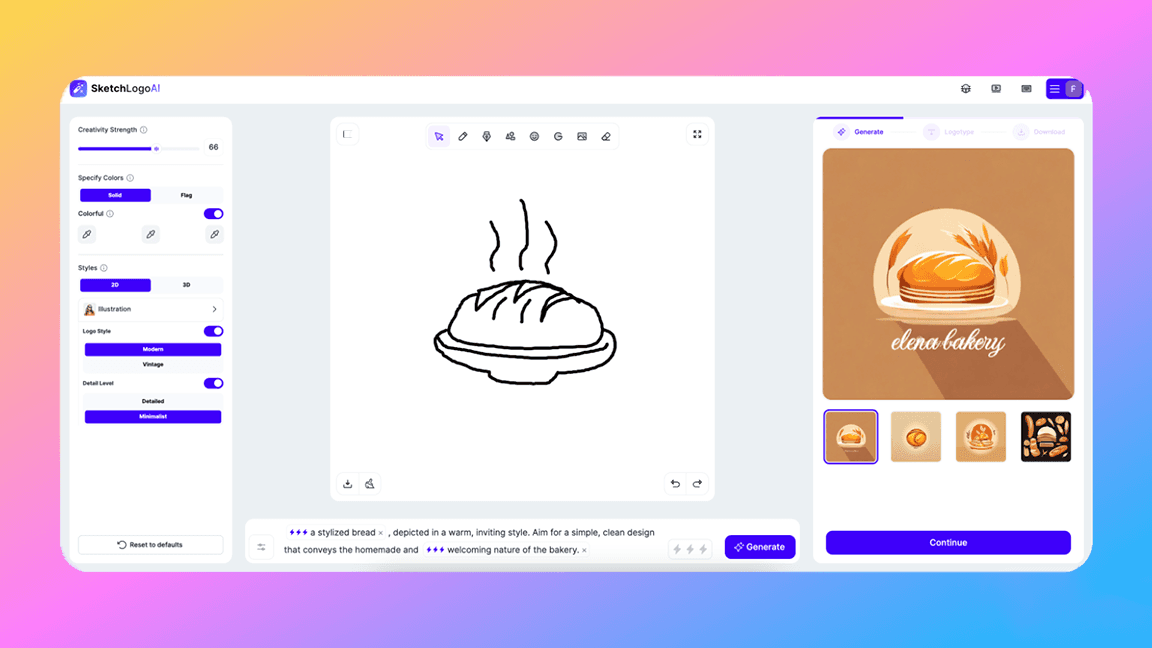 a bakehouse logo created by Sketch Logo AI