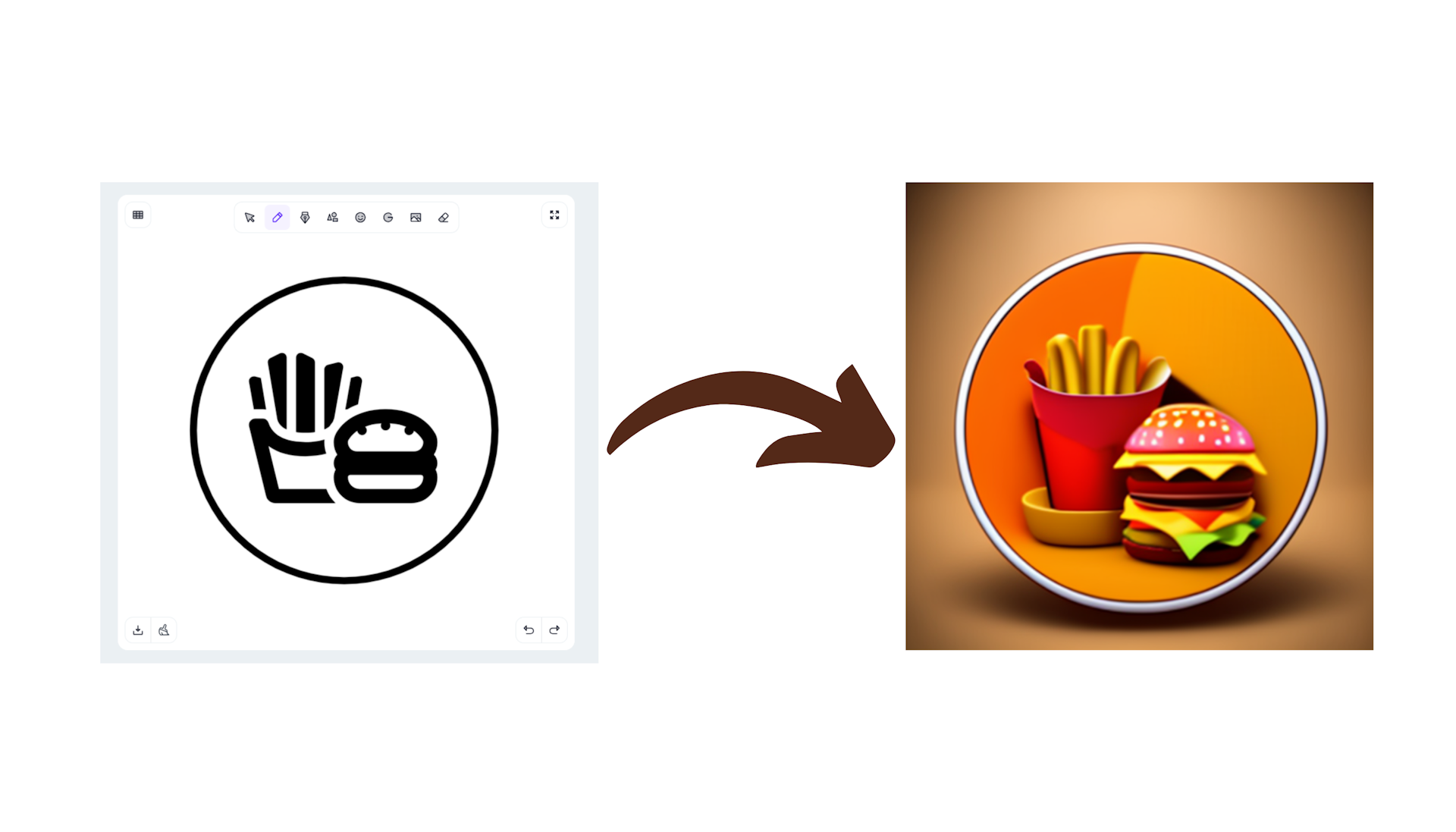 how to design a logo of burger with sketch logo ai