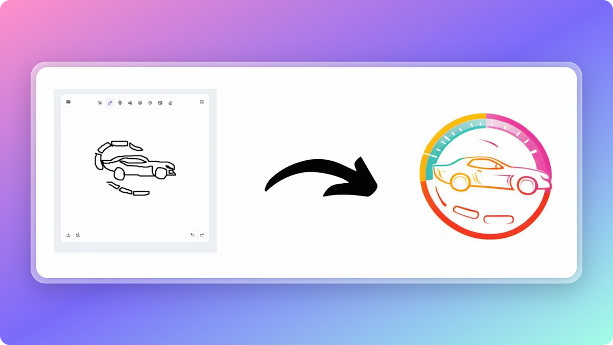 Colorful car logo by AI