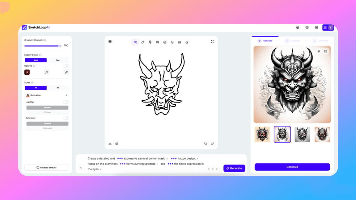 a devil illustration created by Sketch Logo AI