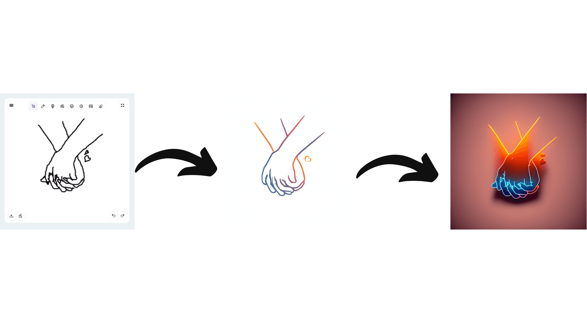 how to design a logo of holding hands with sketch logo ai