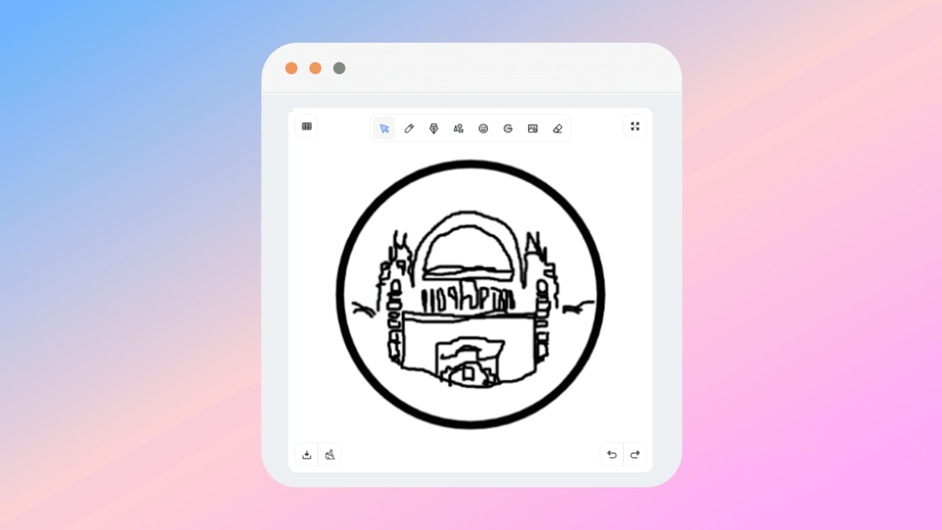 A house sketch on Sketch Logo AI Canvas