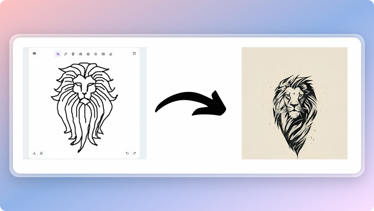 Gorgeous lion tattoo design by AI