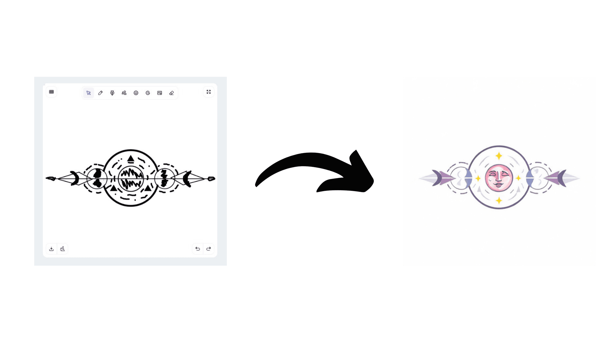 Tribal moon logo with sketch logo ai