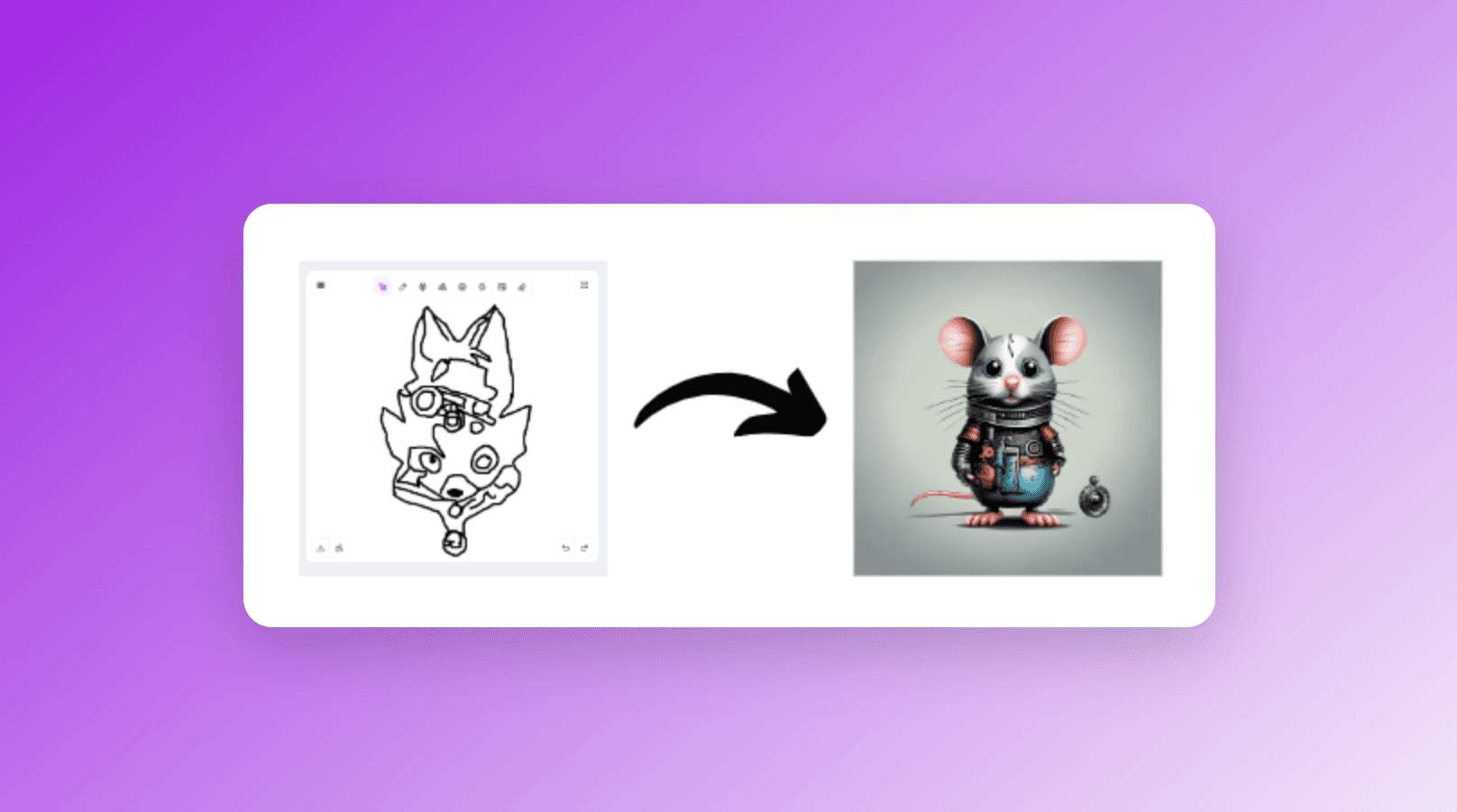 Creation of robotized mouse tattoo by Sketch Logo AI