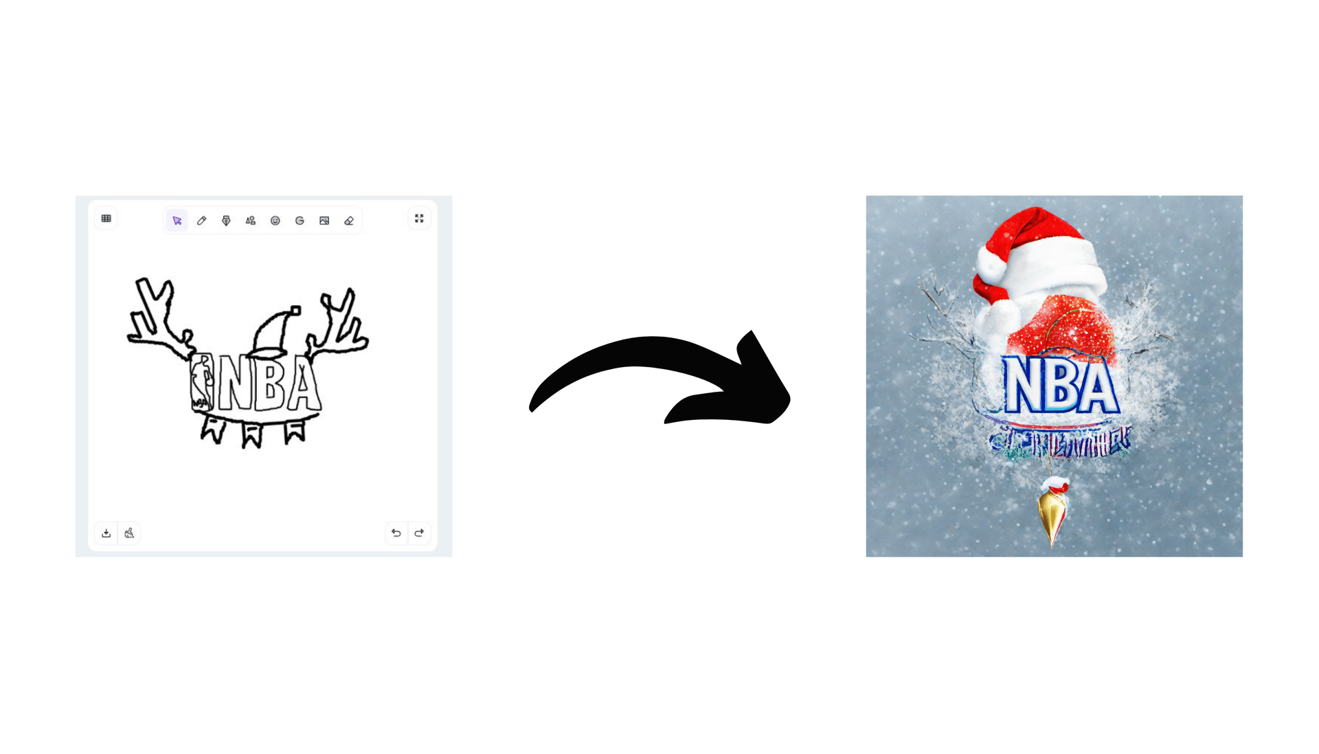 NBA logo suitable for Christmassy