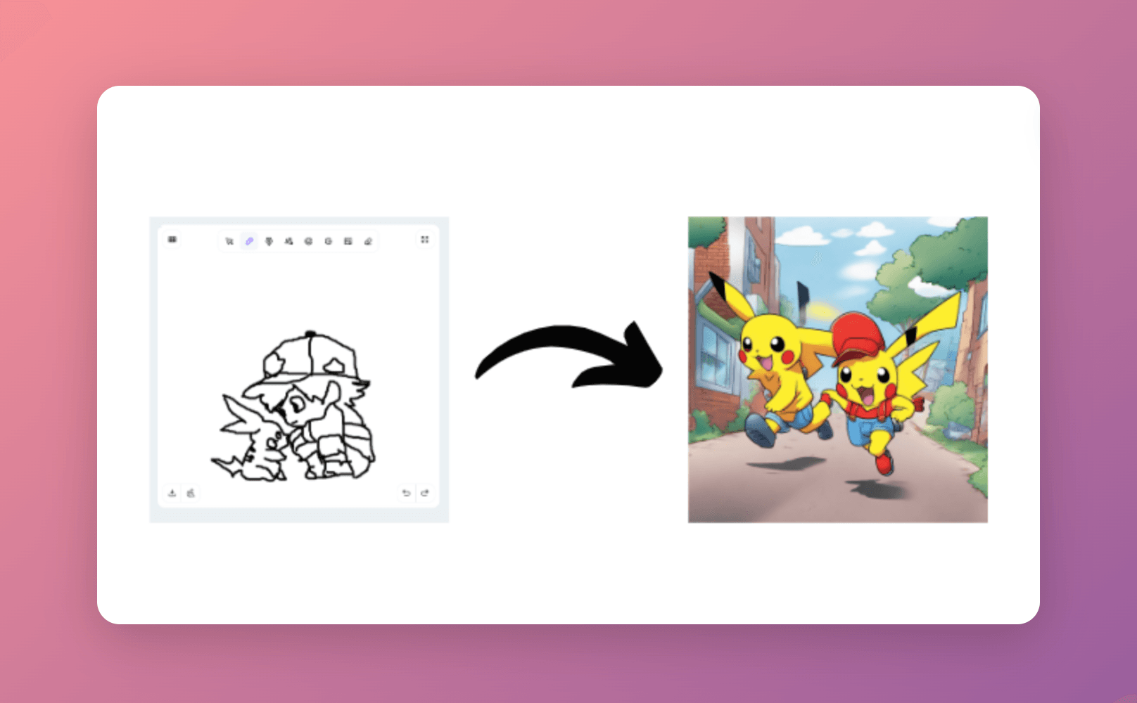 The use of Sketch Logo AI when creating a Pikachu illustration