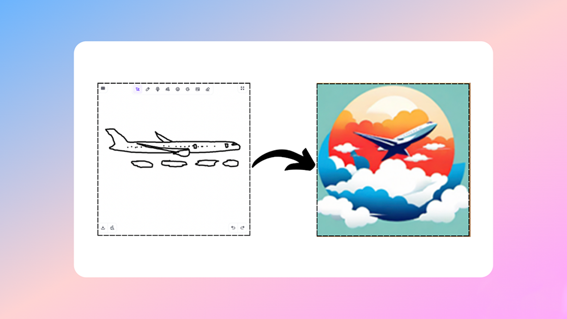 a plane illustration created by Sketch Logo AI