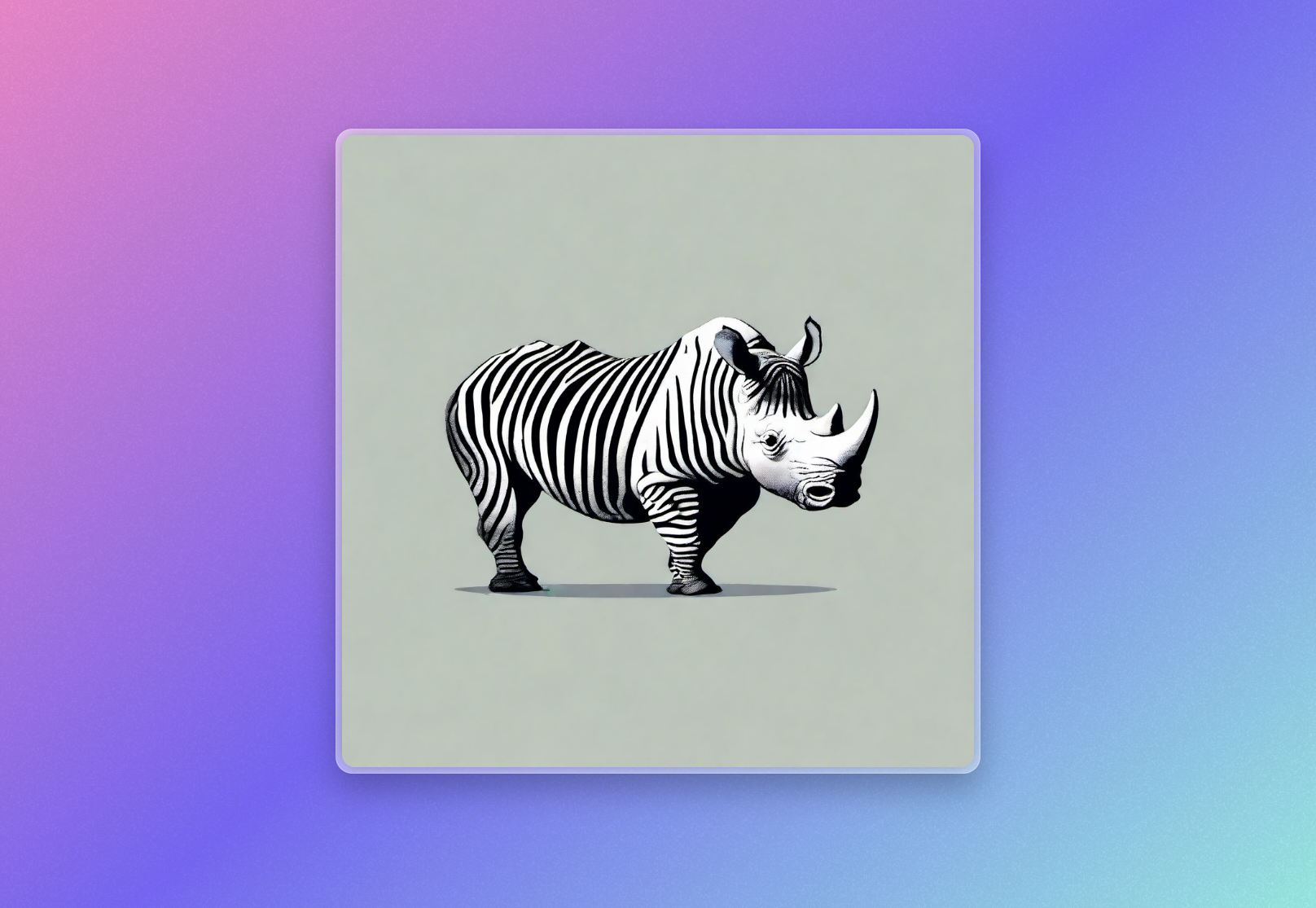 Rhino with zebra appearance output from Sketch Logo AI