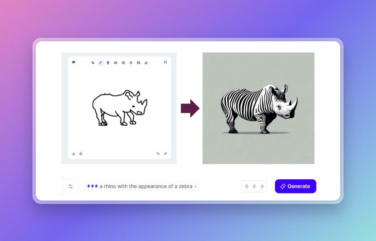 Rhino Illustration created by Sketch Logo AI