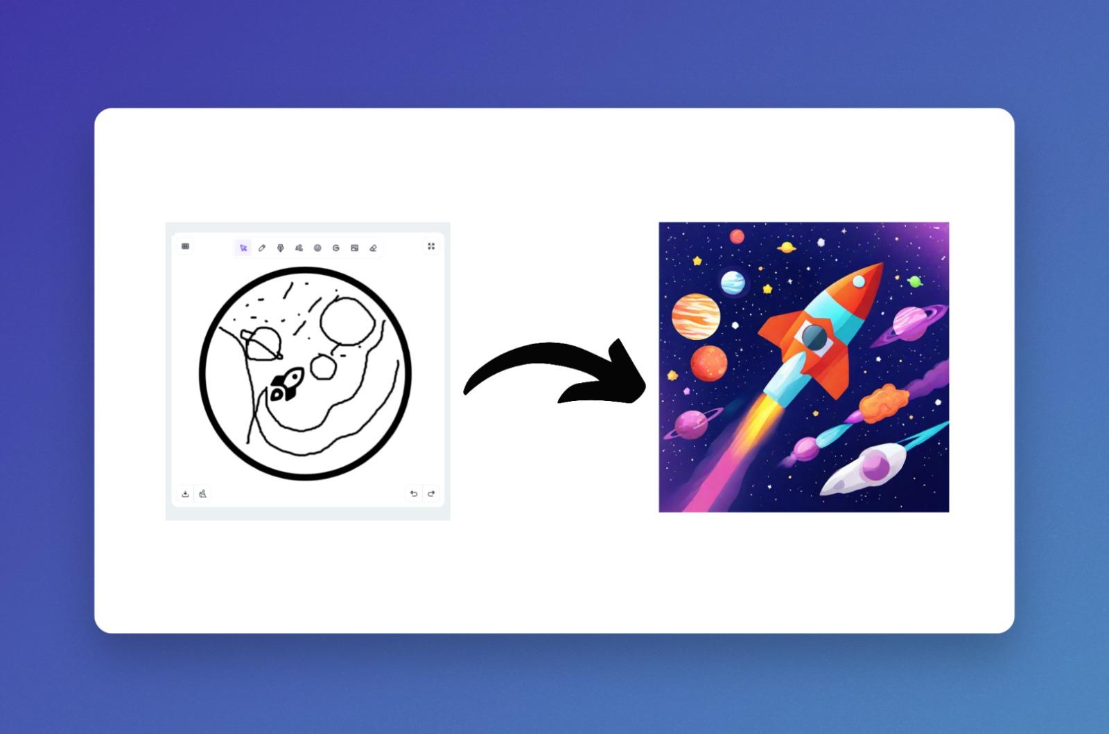 The use of Sketch Logo AI when creating a rocket NFT