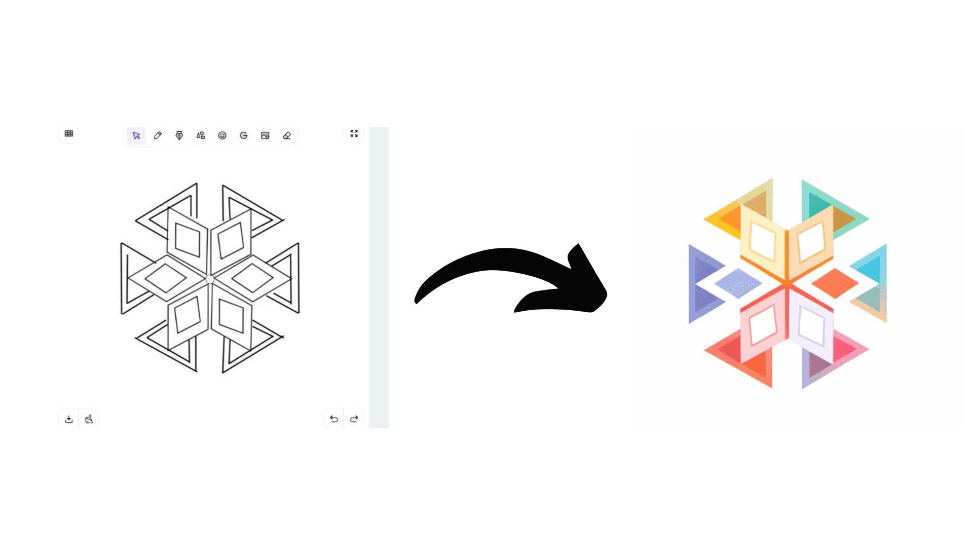 Geometric shapes logo by sketch logo ai