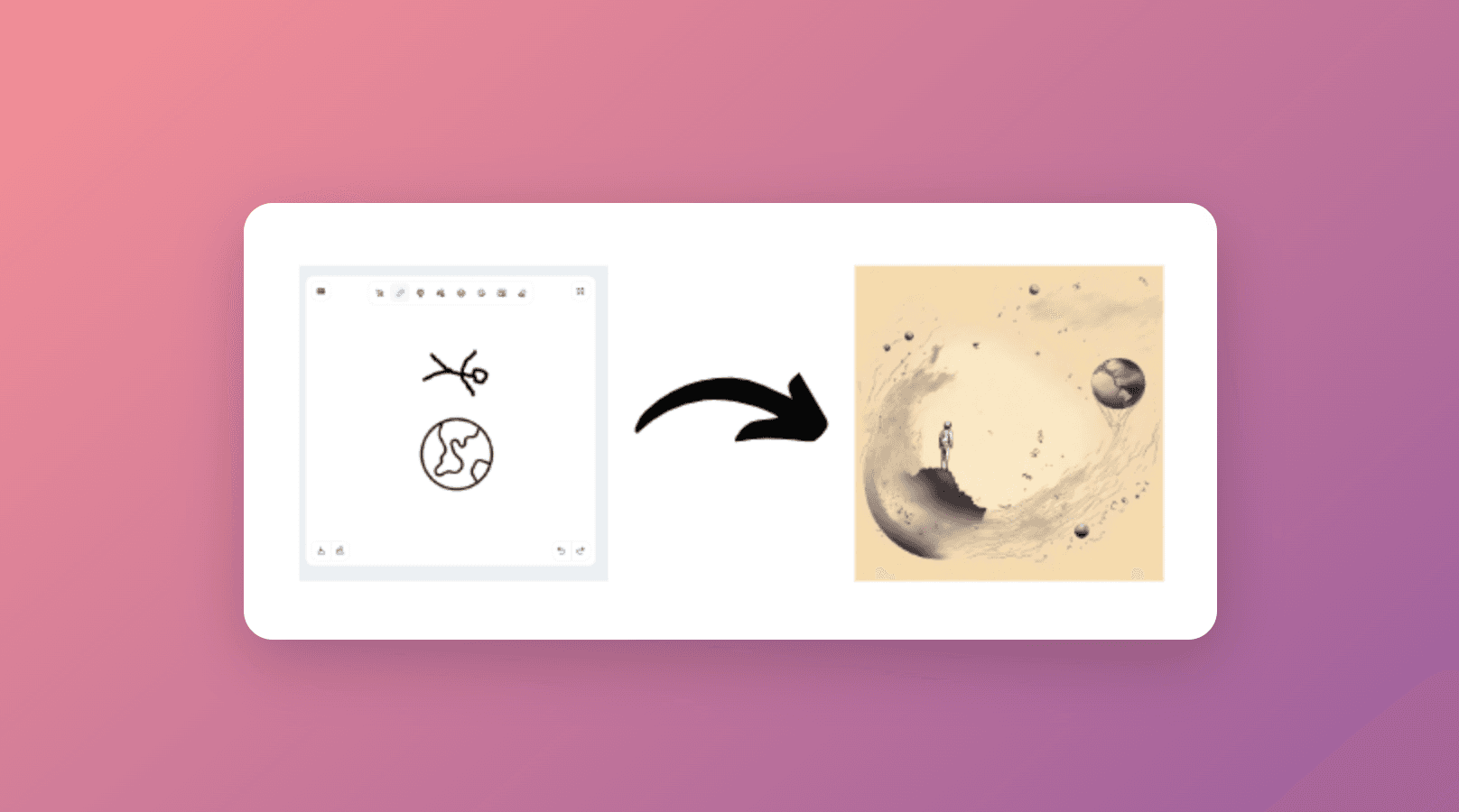 Designing a human looking towards the earth from space with Sketch Logo AI