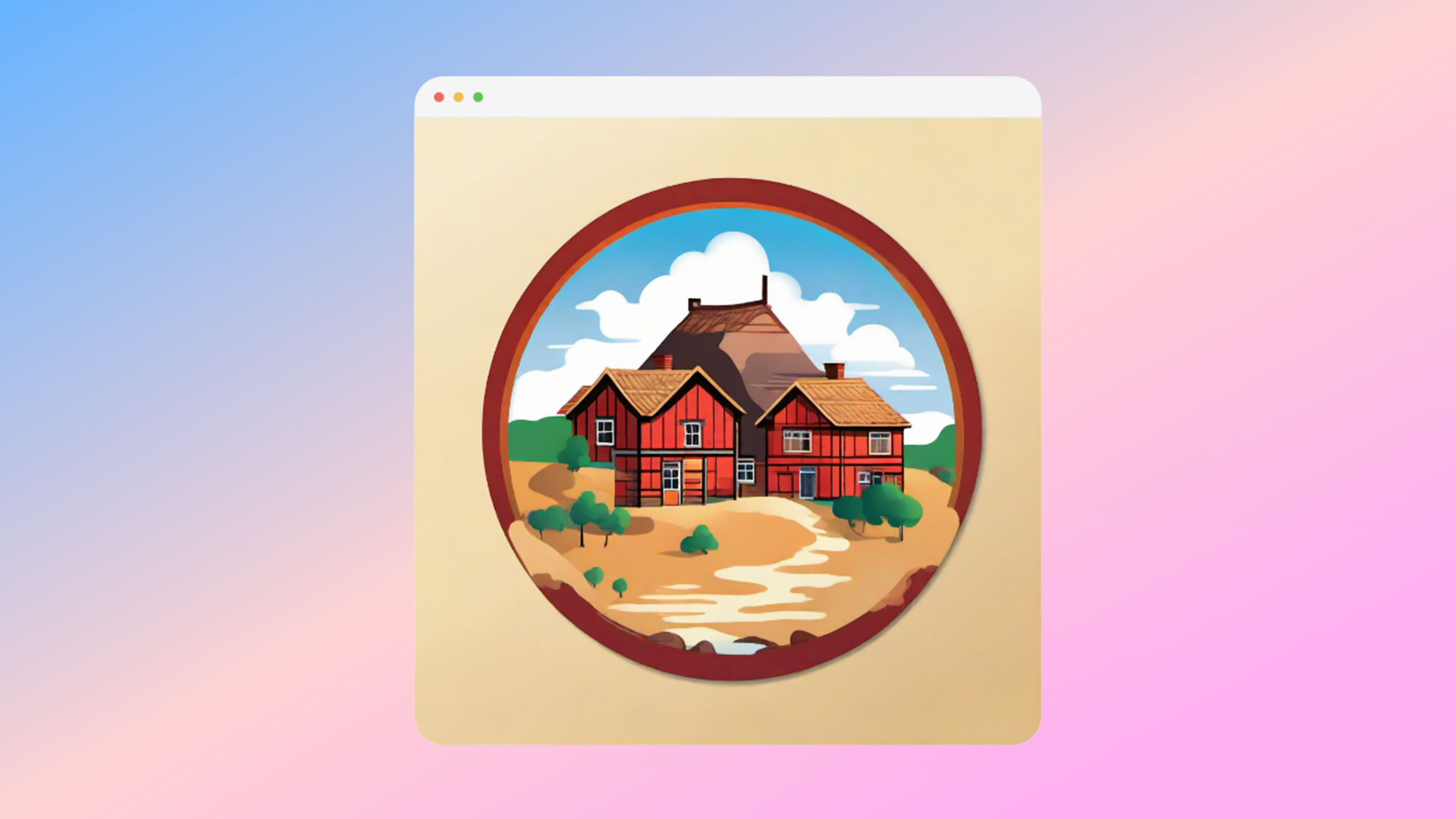 A Village house illustration created with Sketch Logo AI