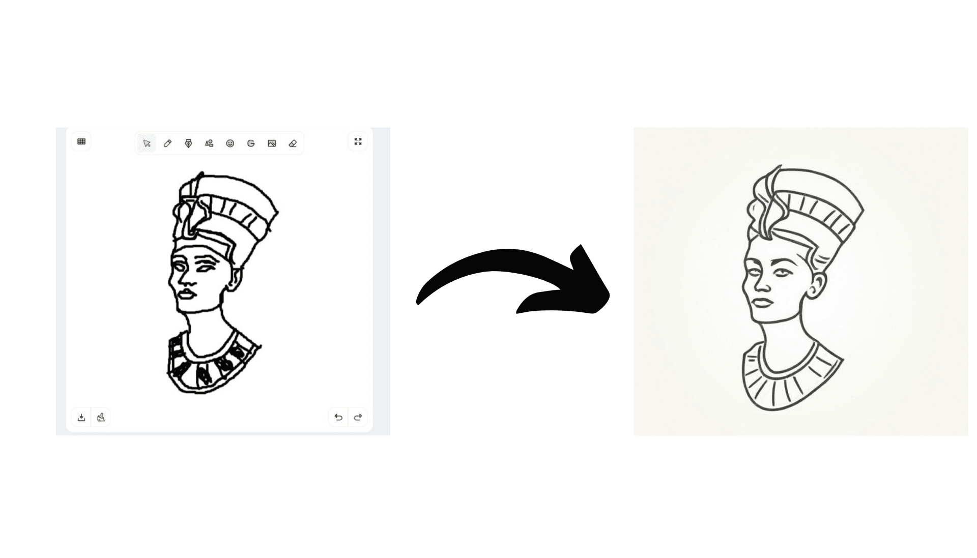 Tattoo of a egyption woman created by Sketch Logo AI