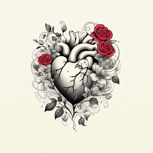 3D Heart Tattoo