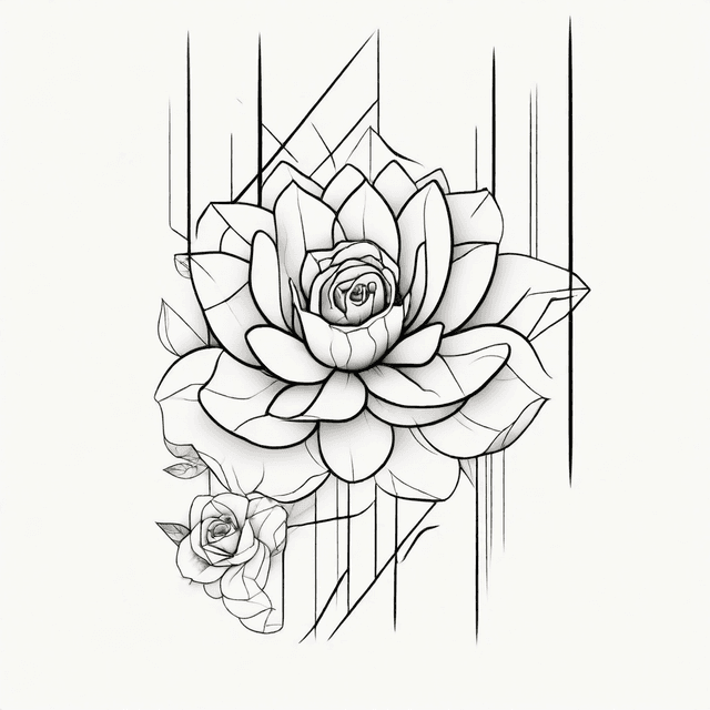 Geometric Flower Tattoo