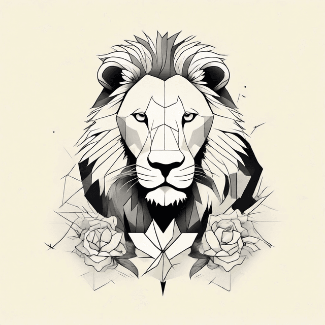 Geometric Lion Tattoo