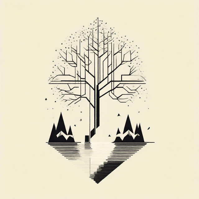 Geometric Tree Tattoo