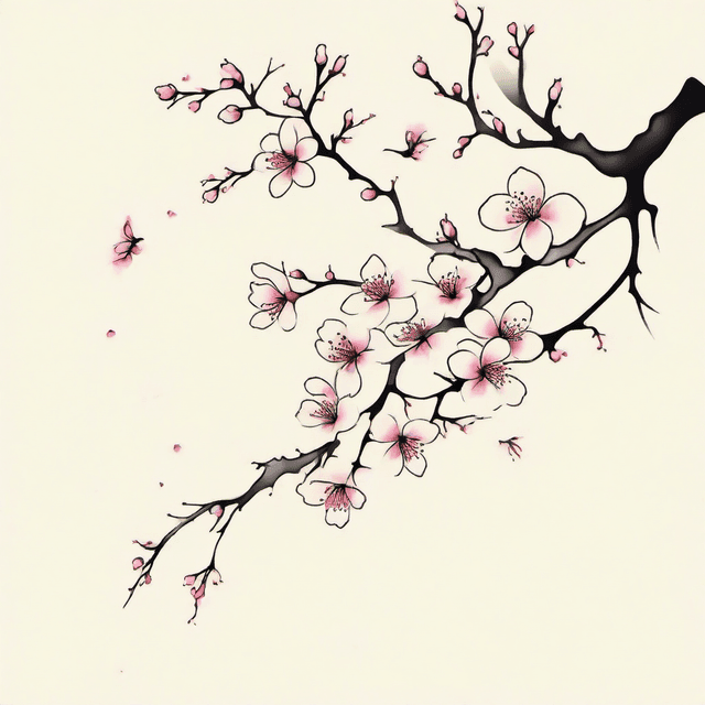 Cherry Blossom Branch Tattoo