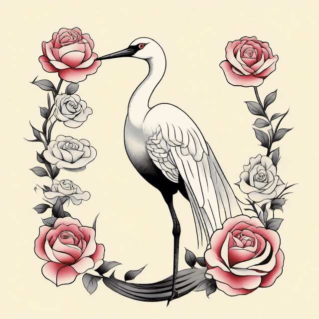 Crane Bird Tattoo