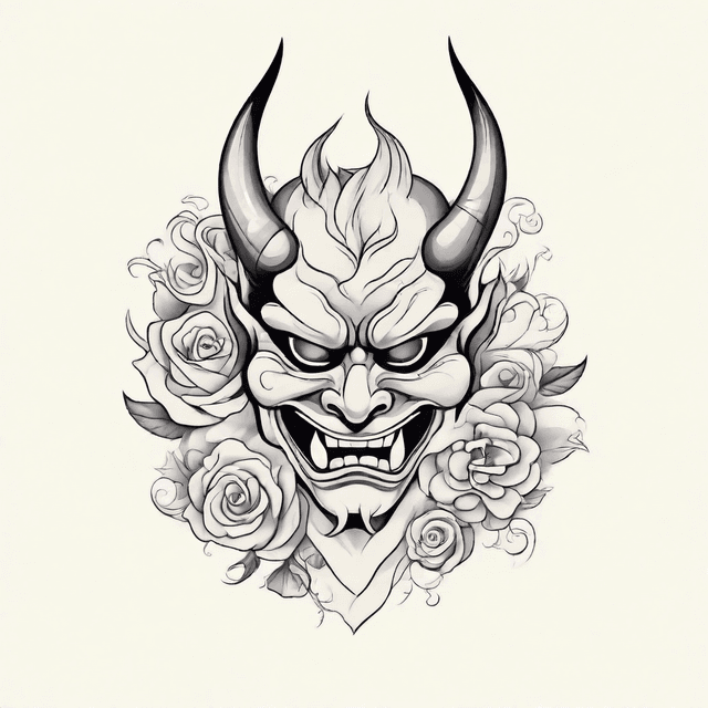 Oni Mask Tattoo