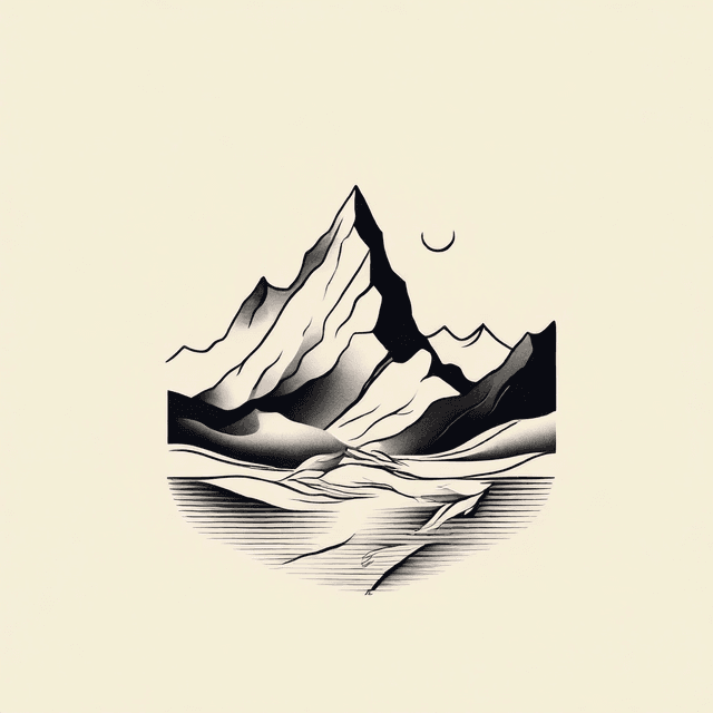 Minimalistic Mountain Range Tattoo