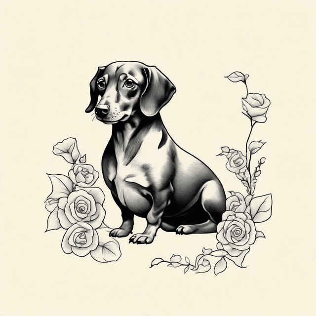 Mischievous Dachshund Dog Tattoo