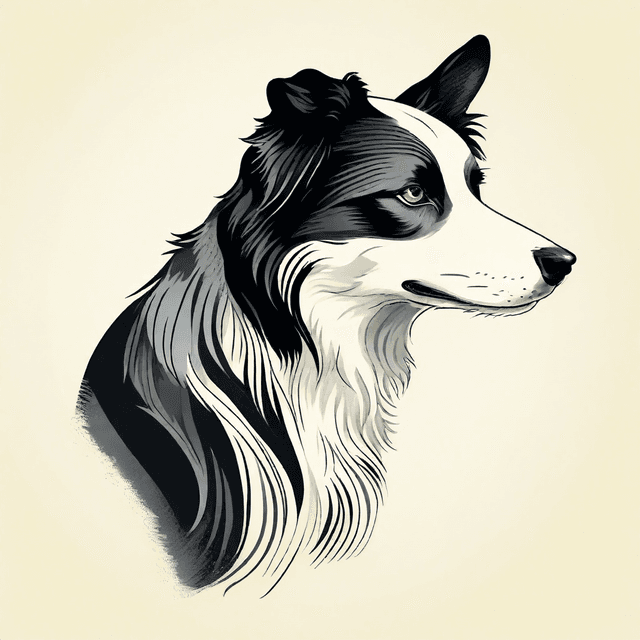 Loyal Border Collie Dog Tattoo