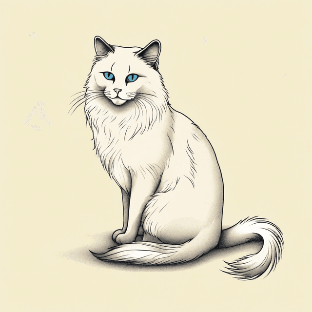 Graceful Ragdoll Cat Tattoo