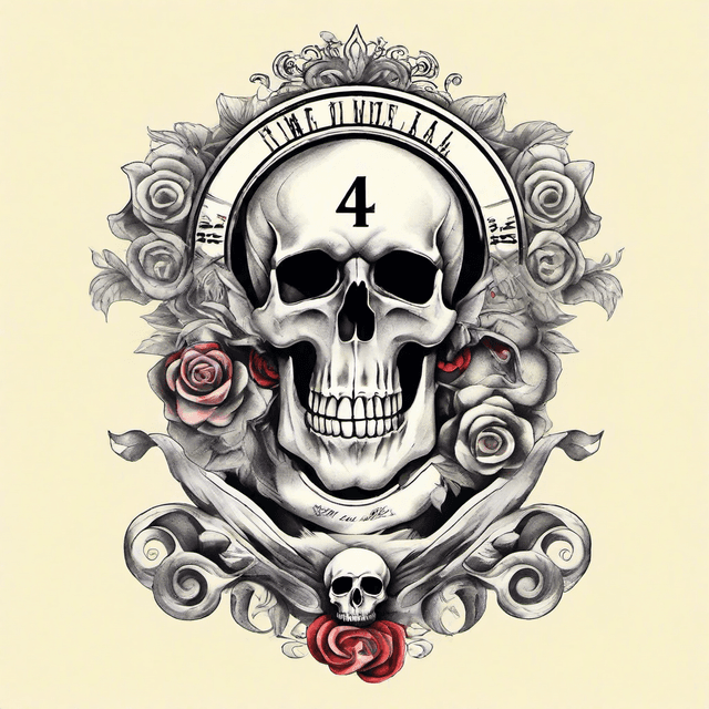 444 Skull Tattoo