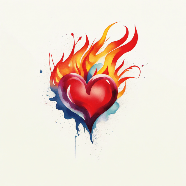 Flaming Heart Tattoo