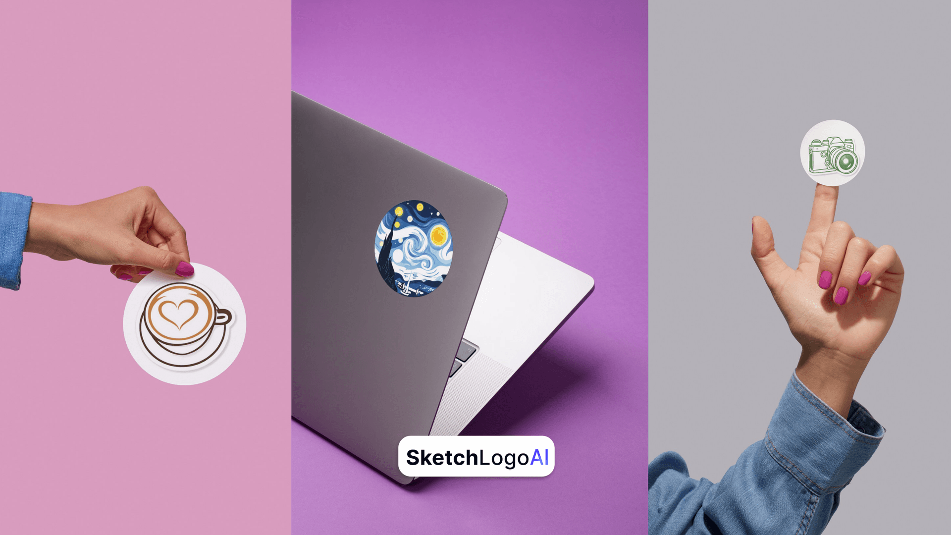 Make custom stickers from scratch with an AI logo generator!