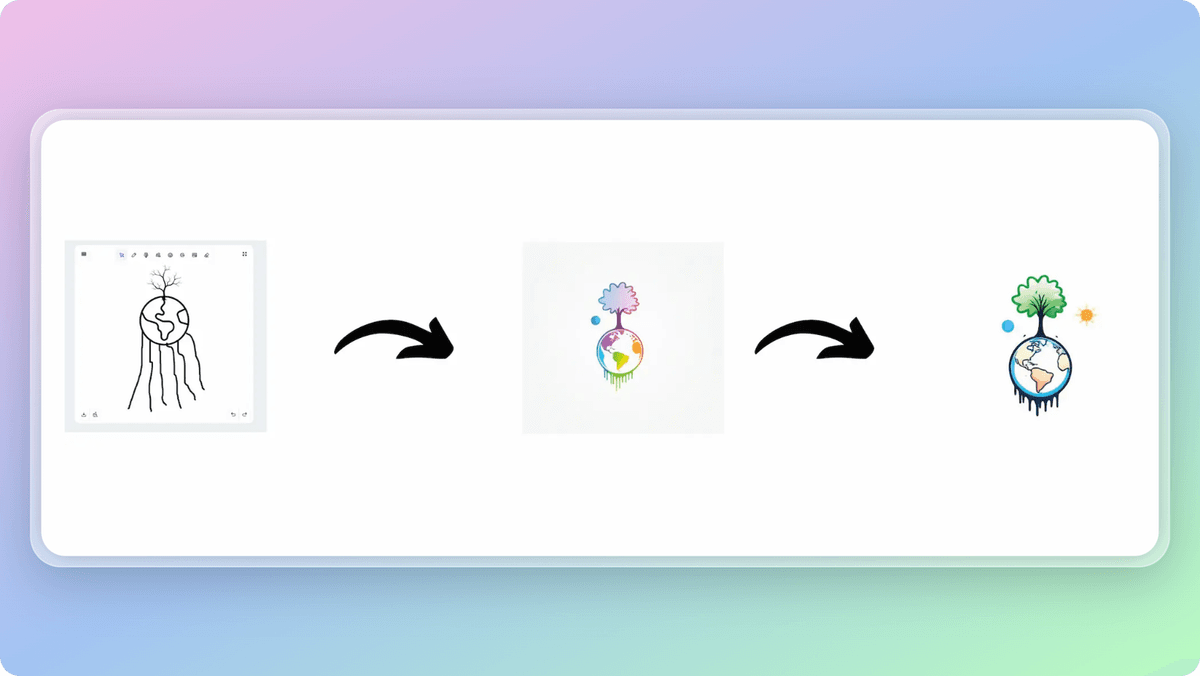 Earth with a single tree aboive by AI