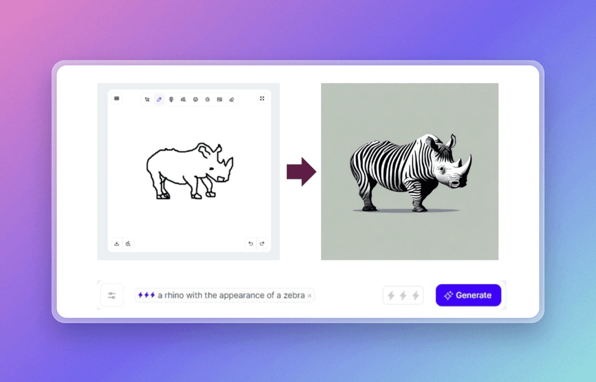 Rhino Illustration created by Sketch Logo AI
