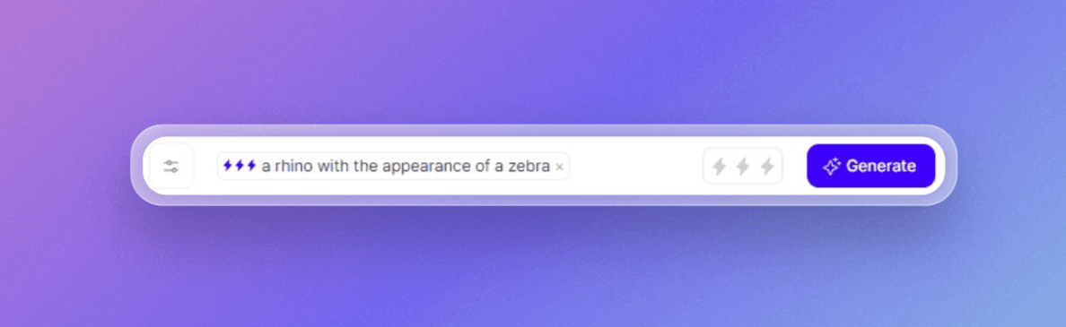 Rhino with zebra appearence prompt in Sketch Logo AI prompt box