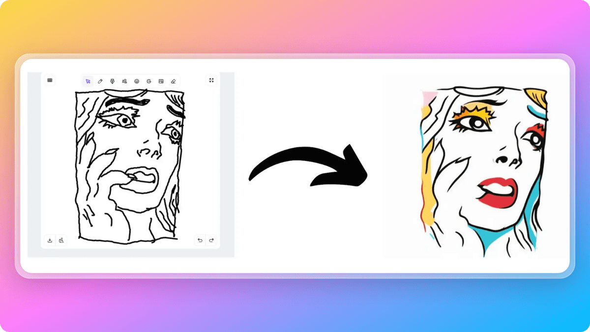 Woman on a canvas, illustration by AI